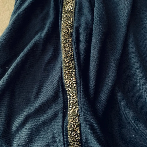 Juicy Couture Blue Chiffon Sparkle Sleeve Blouse Size XL - Picture 8 of 9